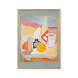 Still life with orange, bottle and inkwell