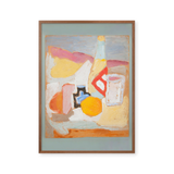 Still life with orange, bottle and inkwell