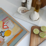 Still life with orange, bottle and inkwell
