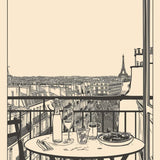 Vin avec vue sur la tour Eifel