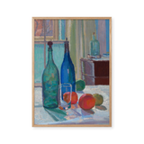 Blue and Green Bottles and Oranges