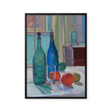 Blue and Green Bottles and Oranges