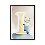 Bogstavsplakat - I for isbjørn