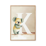 Bogstavsplakat - K for koala