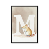 Bogstavsplakat - M for mus