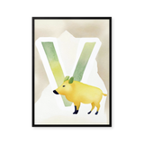 Bogstavsplakat - V for vildsvin