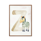 Bogstavsplakat - Z for zebra