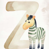 Bogstavsplakat - Z for zebra