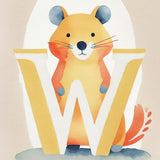 Bogstavsplakat - W for wombat